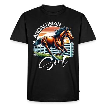 Fille andalouse Andalousie - T-shirt Premium bio Homme - noir - Devant - Nico (187cm)