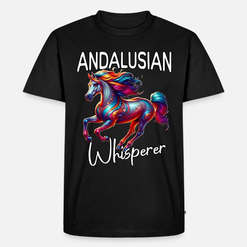 Andalusier Flüsterer Pferd - Männer Premium Bio T-Shirt - Schwarz