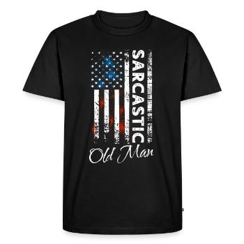 Vieil homme sarcastique - T-shirt Premium bio Homme - noir - Devant - Nico (187cm)