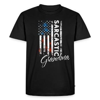 Sarcastic granny - Men's Premium Organic T-Shirt - black - Front - Nico (187cm)