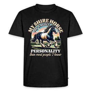 Shire Horse Sayings Shire Horse - Men's Premium Organic T-Shirt - black - Front - Nico (187cm)