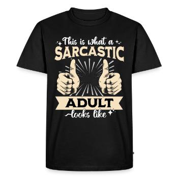 Sarcastique Sarcastique pour adultes - T-shirt Premium bio Homme - noir - Devant - Nico (187cm)