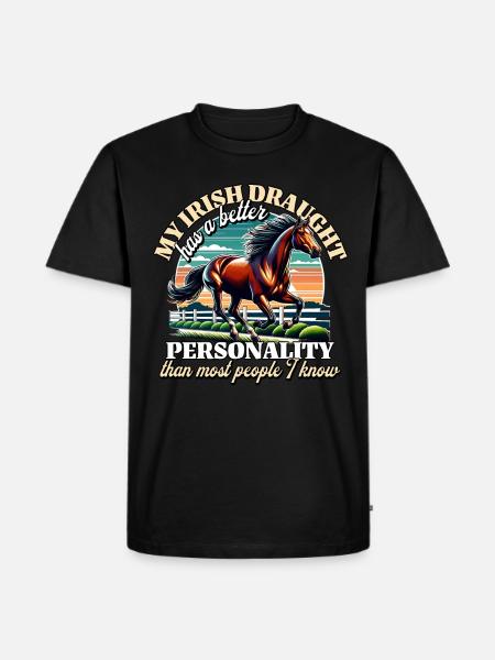 Irisches Zugpferd Sprüche Irish Draught - Männer Premium Bio T-Shirt - Schwarz