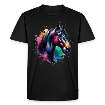 Cheval de trait irlandais motif cheval - T-shirt Premium bio Homme - noir - Devant - Nico (187cm)