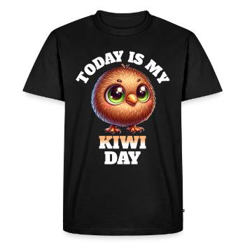 Kiwi Vogel Kiwi Bird - Men's Premium Organic T-Shirt - black - Front - Nico (187cm)
