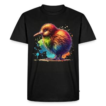 Kiwi Oiseau - T-shirt Premium bio Homme - noir - Devant - Nico (187cm)