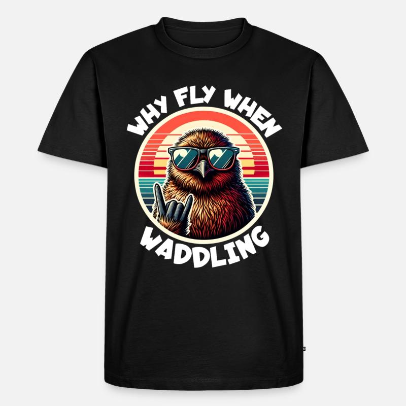 Neuseeland Kiwi Spruch - Männer Premium Bio T-Shirt - Schwarz