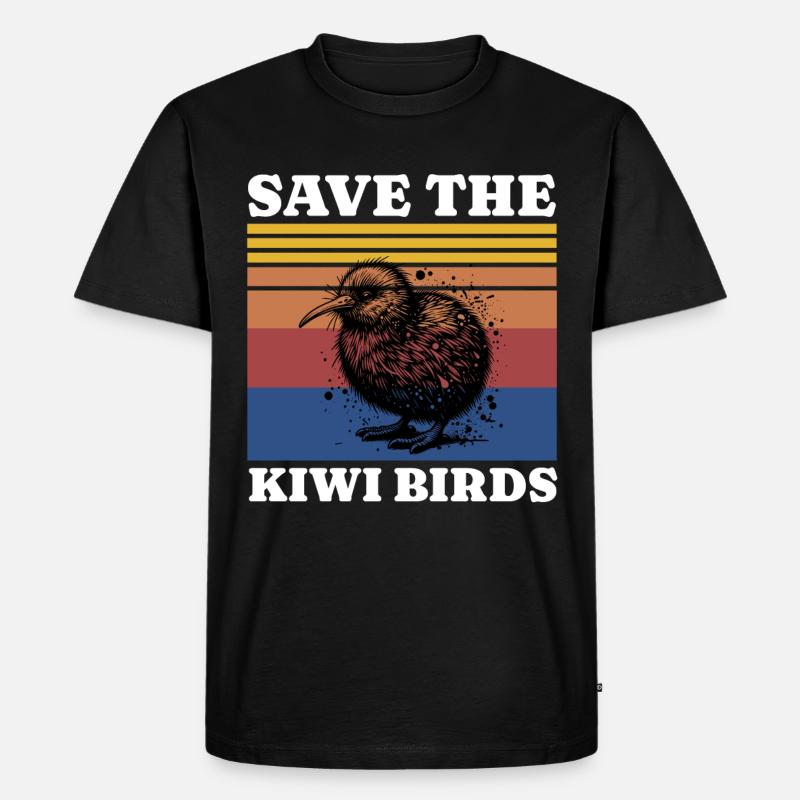 Save Kiwi - Männer Premium Bio T-Shirt - Schwarz