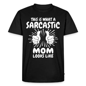 Sarcastic mom - Men's Premium Organic T-Shirt - black - Front - Nico (187cm)