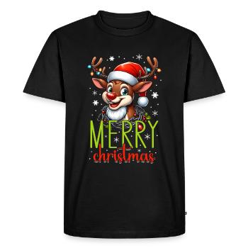 Noël Renne Joyeux Noël - T-shirt Premium bio Homme - noir - Devant - Nico (187cm)