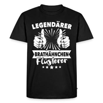 Roast chicken legend - Men's Premium Organic T-Shirt - black - Front - Nico (187cm)
