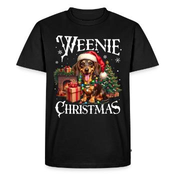 Noël teckel - T-shirt Premium bio Homme - noir - Devant - Nico (187cm)