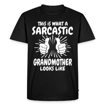 Sarcastic grandmother - Men's Premium Organic T-Shirt - black - Front - Nico (187cm)