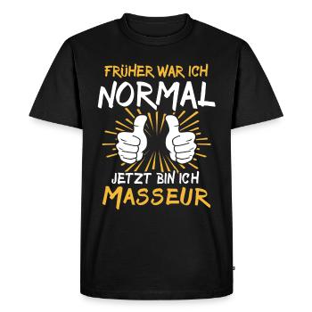 Dicton du masseur - T-shirt Premium bio Homme - noir - Devant - Nico (187cm)