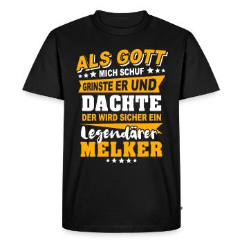 Melker Sayings - Men's Premium Organic T-Shirt - black - Front - Nico (187cm)