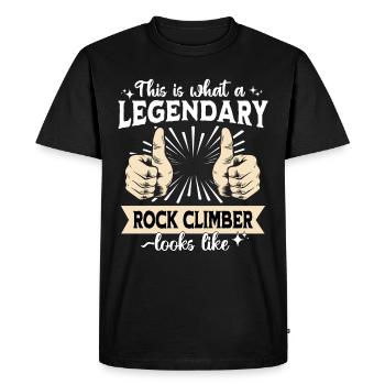 Grimpeur légendaire - T-shirt Premium bio Homme - noir - Devant - Nico (187cm)