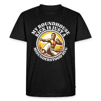 Dictons de capoeira - T-shirt Premium bio Homme - noir - Devant - Nico (187cm)