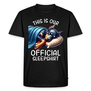 Chemise de nuit doberman drôle - T-shirt Premium bio Homme - noir - Devant - Nico (187cm)
