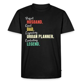 City Planner Dad - Men's Premium Organic T-Shirt - black - Front - Nico (187cm)