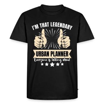 Legendary urban planner - Men's Premium Organic T-Shirt - black - Front - Nico (187cm)