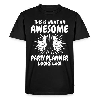 Party planner - Men's Premium Organic T-Shirt - black - Front - Nico (187cm)