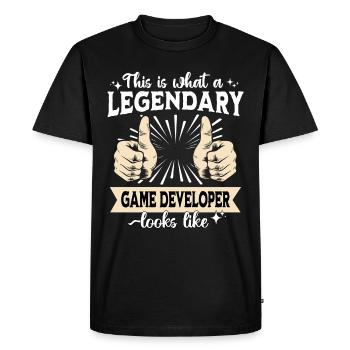 Legendary Game Developer - Men's Premium Organic T-Shirt - black - Front - Nico (187cm)