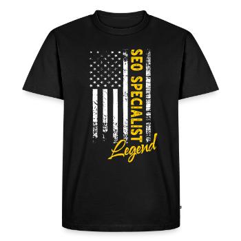 SEO Manager Legend - Men's Premium Organic T-Shirt - black - Front - Nico (187cm)
