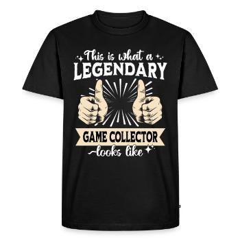 Legendary Game Collector - Men's Premium Organic T-Shirt - black - Front - Nico (187cm)