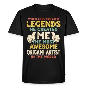 Origami - T-shirt Premium bio Homme - noir - Devant - Nico (187cm)