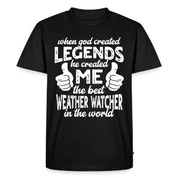 Best Weather Observer Legend - Men's Premium Organic T-Shirt - black - Front - Nico (187cm)