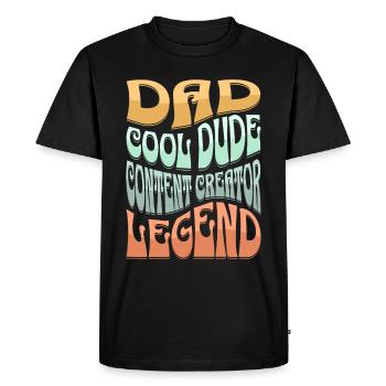 Dad Content Creator - Men's Premium Organic T-Shirt - black - Front - Nico (187cm)
