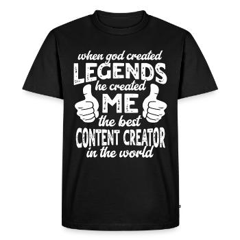 Best Content Creator Legend - Men's Premium Organic T-Shirt - black - Front - Nico (187cm)