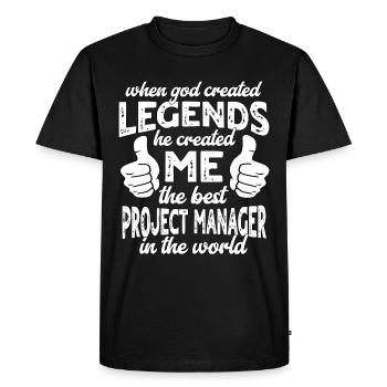 Meilleur chef de projet Légende - T-shirt Premium bio Homme - noir - Devant - Nico (187cm)