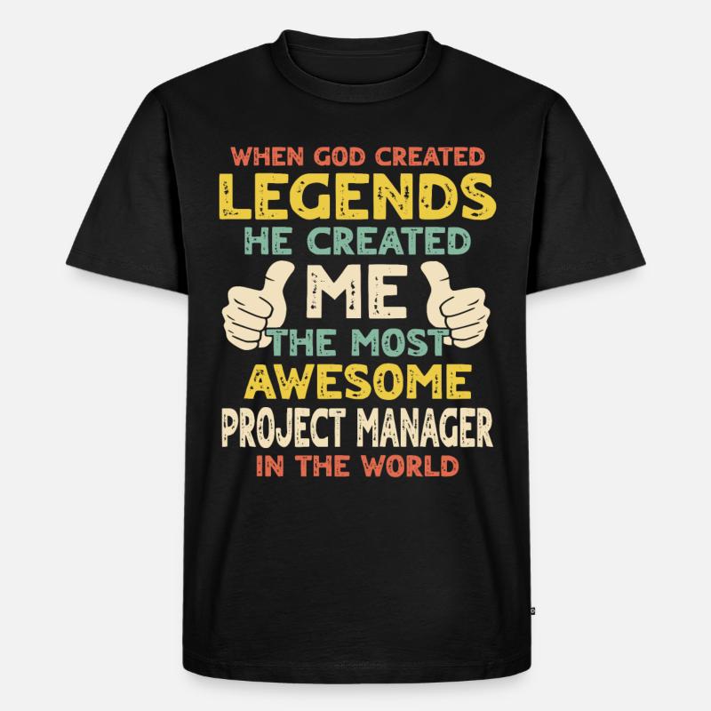 Projektmanager - Männer Premium Bio T-Shirt - Schwarz