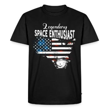 Passionné de l’espace US - T-shirt Premium bio Homme - noir - Devant - Nico (187cm)