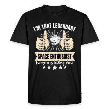wLegendary Space Enthusiast - Men's Premium Organic T-Shirt - black - Front - Nico (187cm)