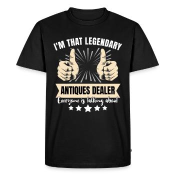 Antiquaire légendaire - T-shirt Premium bio Homme - noir - Devant - Nico (187cm)