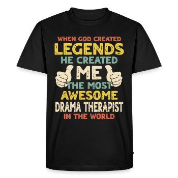 Thérapeute par le théâtre - T-shirt Premium bio Homme - noir - Devant - Nico (187cm)
