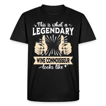 Legendary wine connoisseur - Men's Premium Organic T-Shirt - black - Front - Nico (187cm)