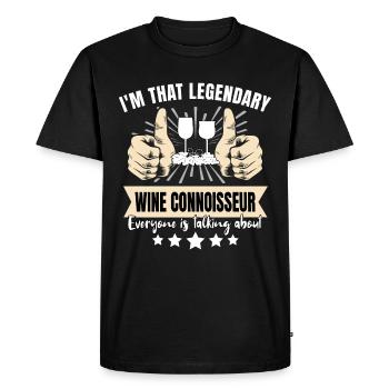 Legendary wine connoisseur - Men's Premium Organic T-Shirt - black - Front - Nico (187cm)