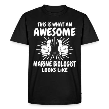Biologiste marin - T-shirt Premium bio Homme - noir - Devant - Nico (187cm)