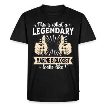 Biologiste marin légendaire - T-shirt Premium bio Homme - noir - Devant - Nico (187cm)