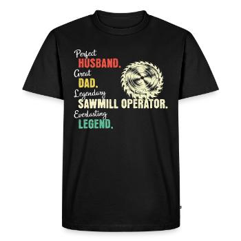 Sawmill Worker Dad - Men's Premium Organic T-Shirt - black - Front - Nico (187cm)