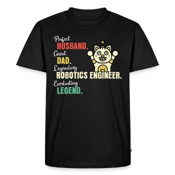 Robotics Engineer Dad - Men's Premium Organic T-Shirt - black - Front - Nico (187cm)