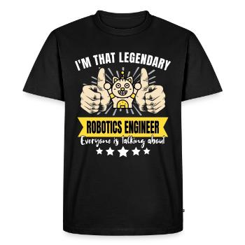 Legendary Robotics Engineer - Men's Premium Organic T-Shirt - black - Front - Nico (187cm)