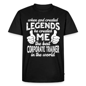 Légende du meilleur coach d’employés - T-shirt Premium bio Homme - noir - Devant - Nico (187cm)