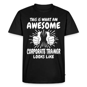 Coach d’employés - T-shirt Premium bio Homme - noir - Devant - Nico (187cm)