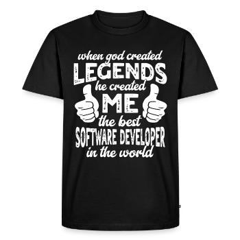 Best Software Developer Legend - Men's Premium Organic T-Shirt - black - Front - Nico (187cm)