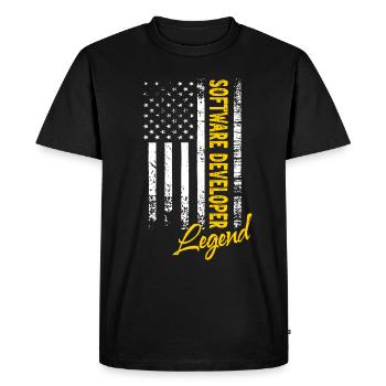 Software Developer Legend - Men's Premium Organic T-Shirt - black - Front - Nico (187cm)