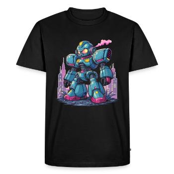 Robots, Digital Art - Men's Premium Organic T-Shirt - black - Front - Nico (187cm)